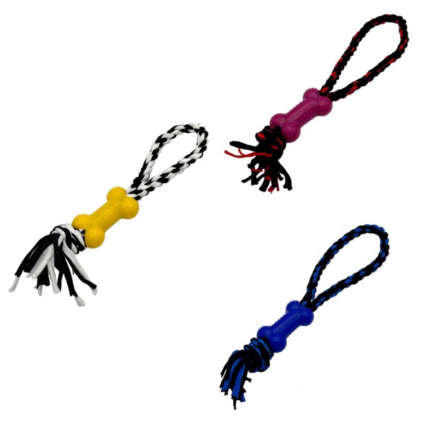 ΠΑΙΧΝΙΔΙ ΣΚΥΛΟΥ ΣΧΟΙΝΙ ΜΕ ΚΟΚΚΑΛΟ ΣΕ 3 ΧΡΩΜΑΤΑ 32X5X5CM